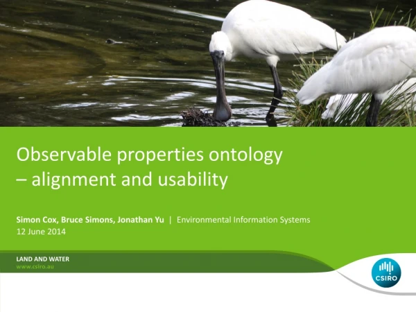 Observable properties ontology – alignment and usability