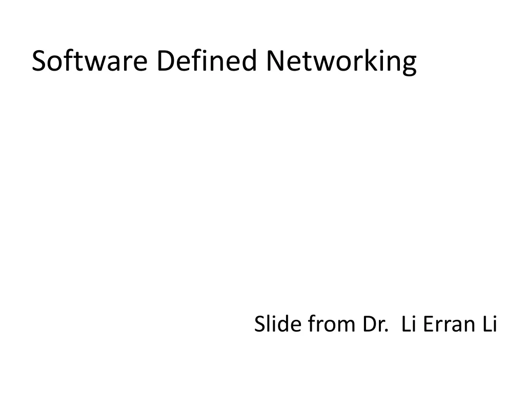 software defined networking