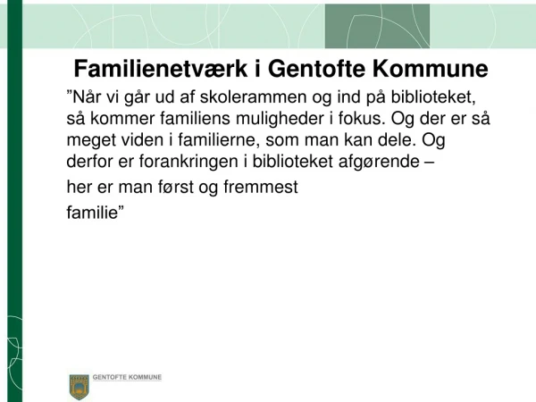 Familienetværk i Gentofte Kommune