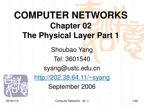 COMPUTER NETWORKS Chapter 02 The Physical Layer Part 1