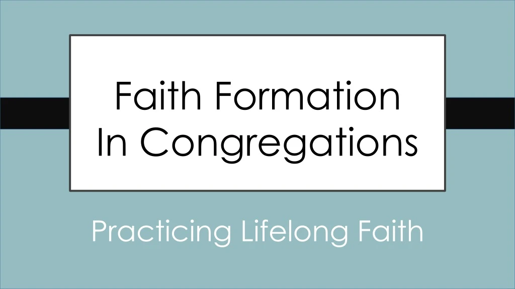 faith formation in congregations