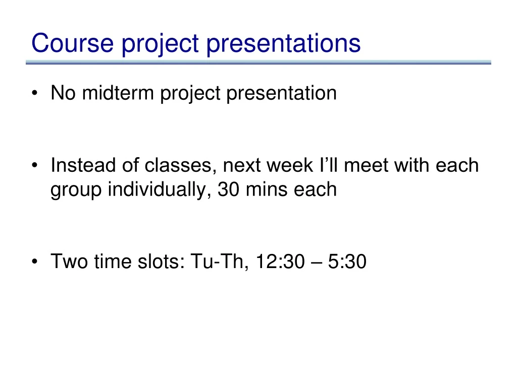 course project presentations