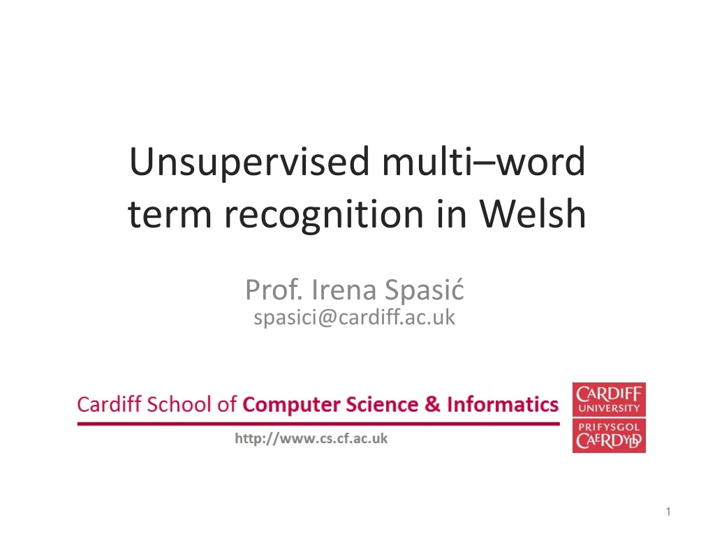 unsupervised multi word term recognition in welsh