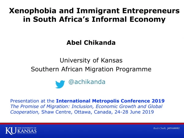 Xenophobia and Immigrant Entrepreneurs in South Africa’s Informal Economy