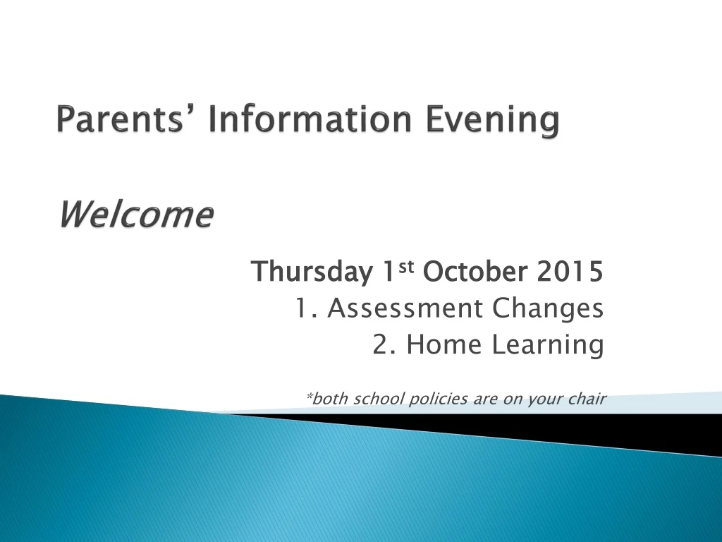 parents information evening welcome