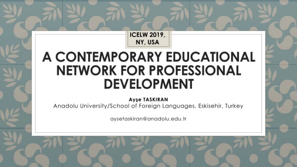A Contemporary Educational Network for Professional Development