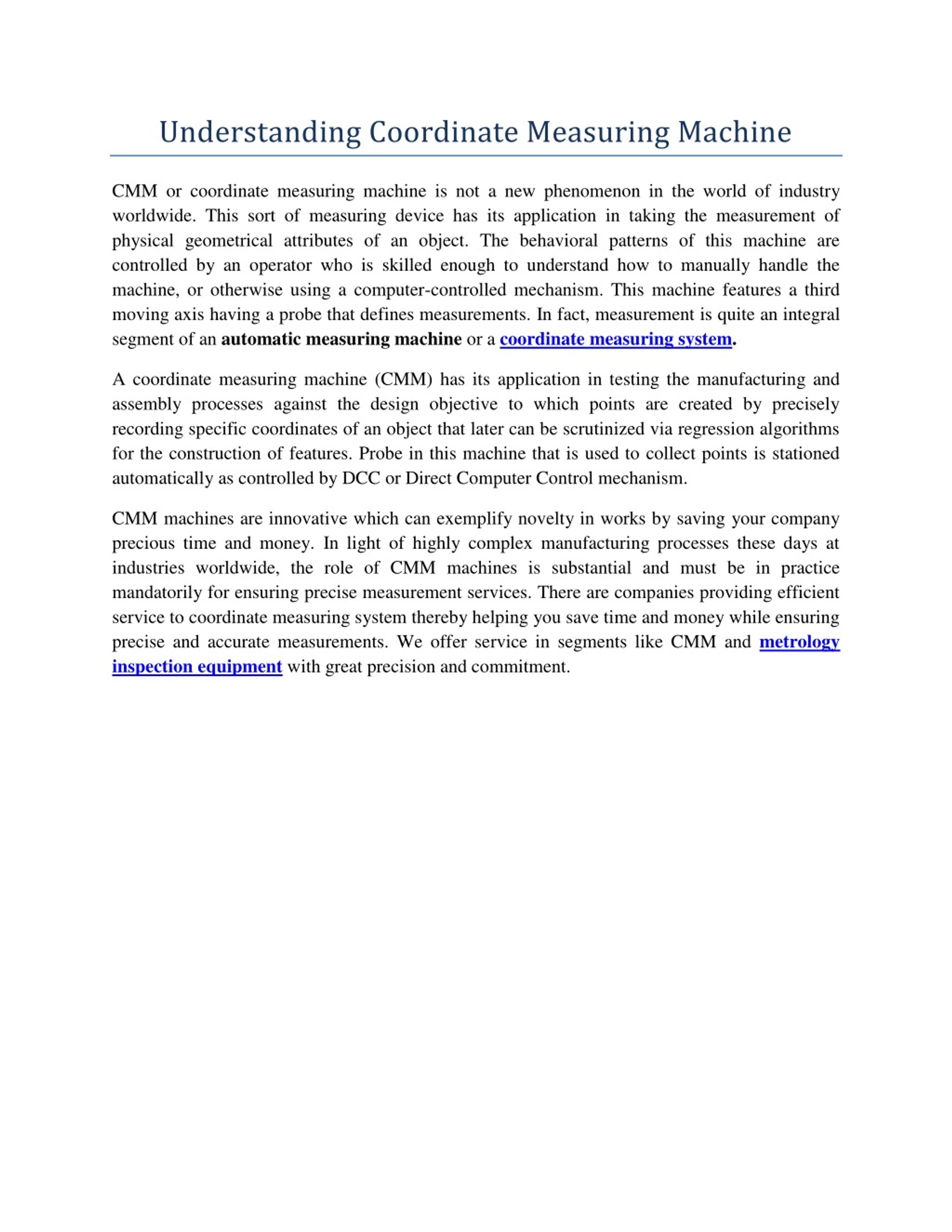 PPT - Understanding Coordinate Measuring Machine PowerPoint ...