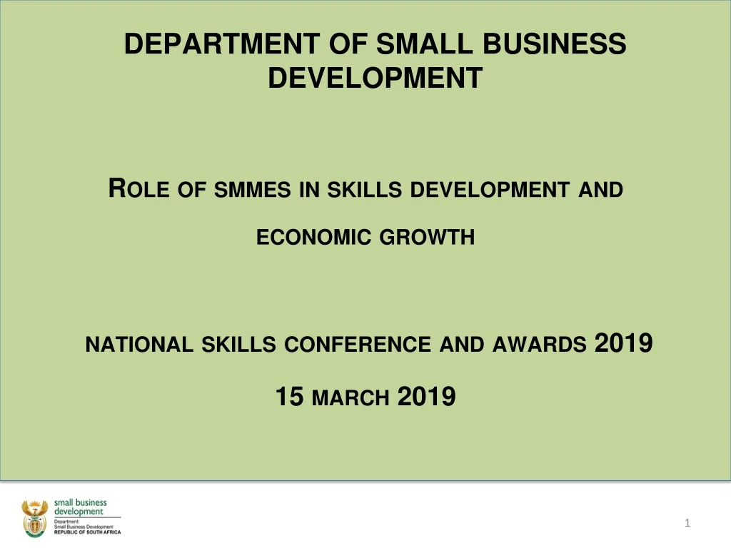 department of small business development