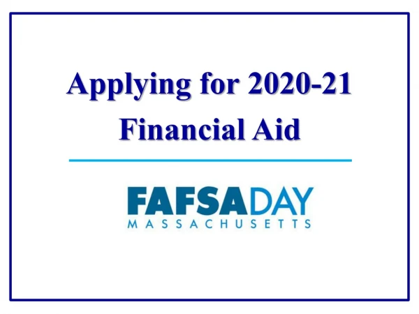 Applying for 2020-21 Financial Aid