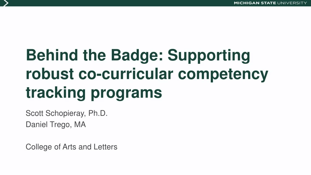 behind the badge supporting robust co curricular competency tracking programs