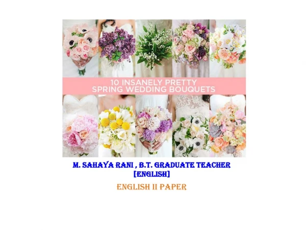 M. SAHAYA RANI , B.T. GRADUATE TEACHER [ENGLISH]