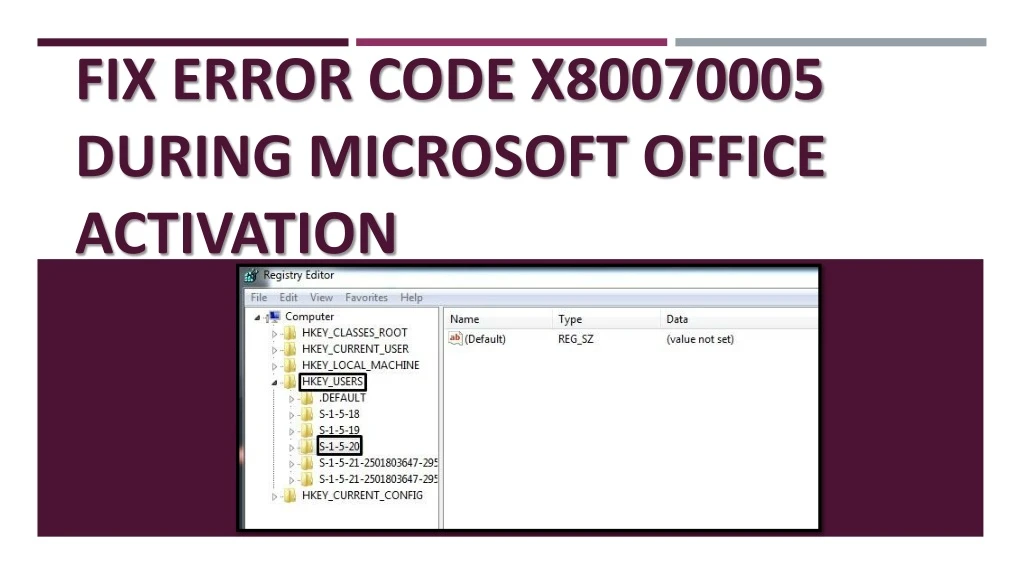 fix error code x80070005 during microsoft office activation