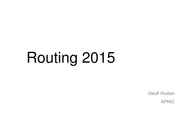 Routing 2015