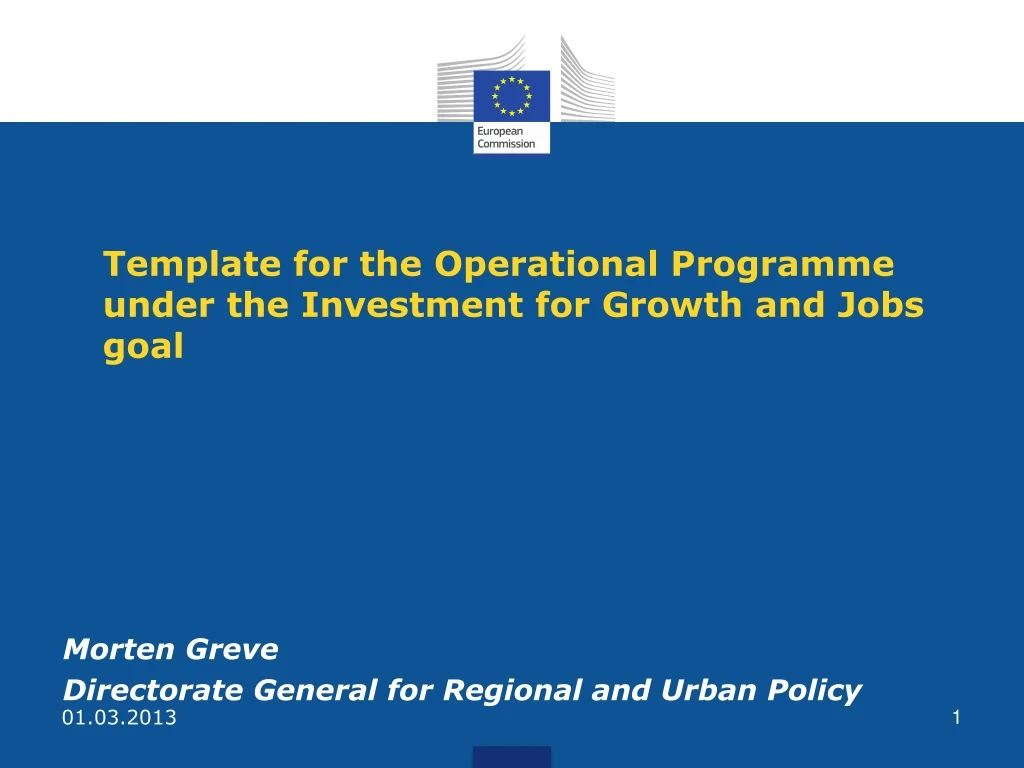 template for the operational programme under the investment for growth and jobs goal
