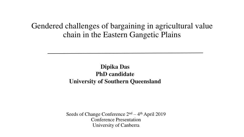 seeds of change conference 2 nd 4 th april 2019 conference presentation university of canberra
