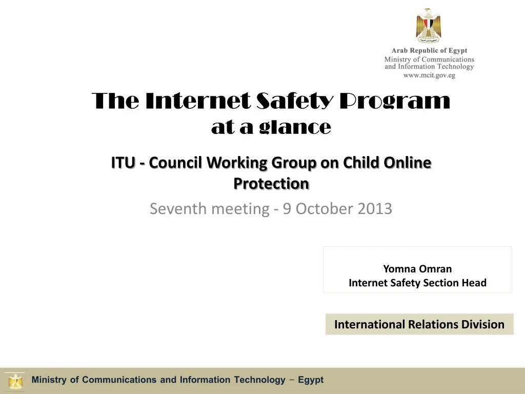 the internet safety program at a glance