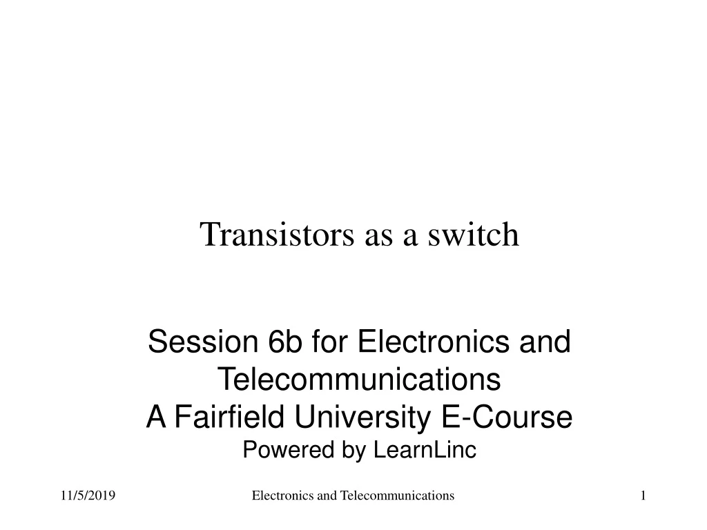 transistors as a switch