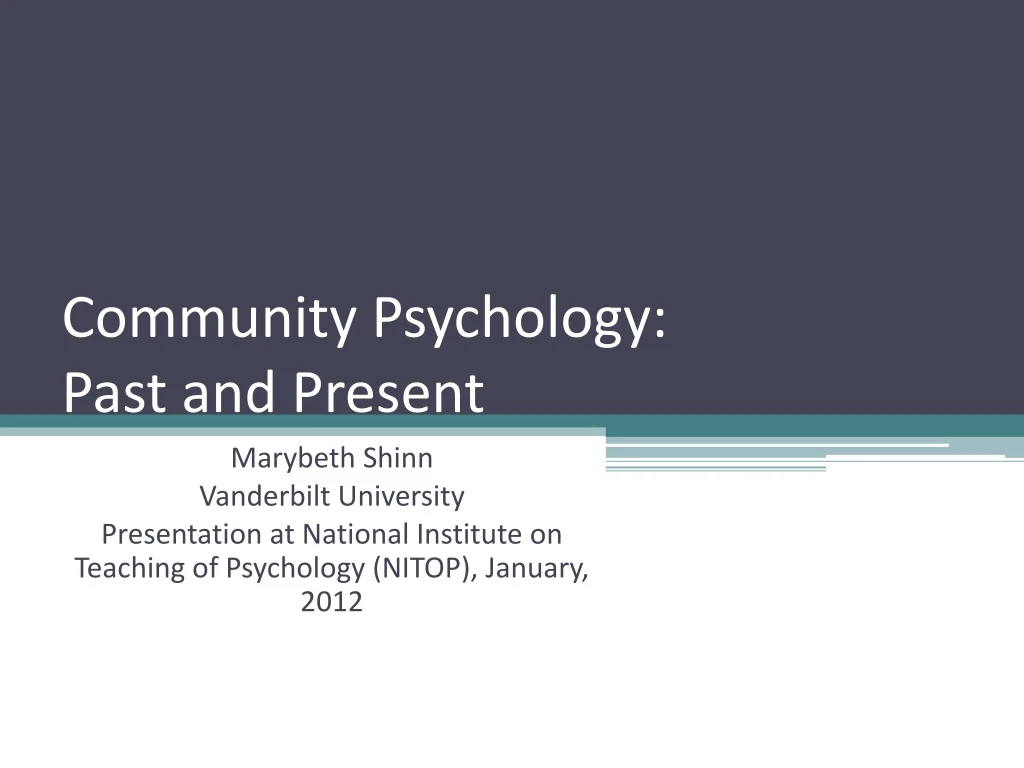 community psychology past and present