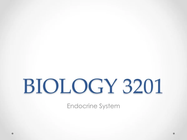 BIOLOGY 3201