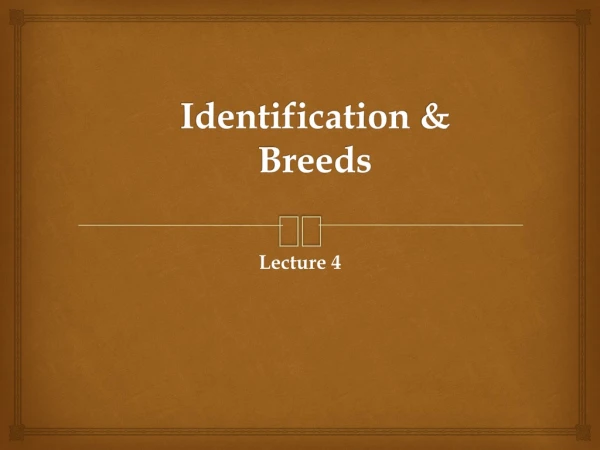 Identification &amp; Breeds