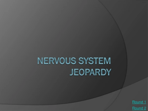Nervous System Jeopardy