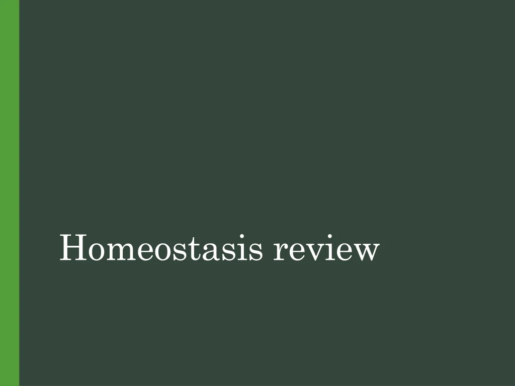 homeostasis review