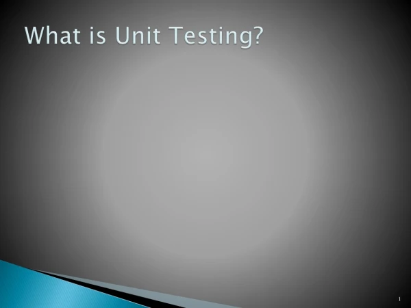 What is Unit Testing?