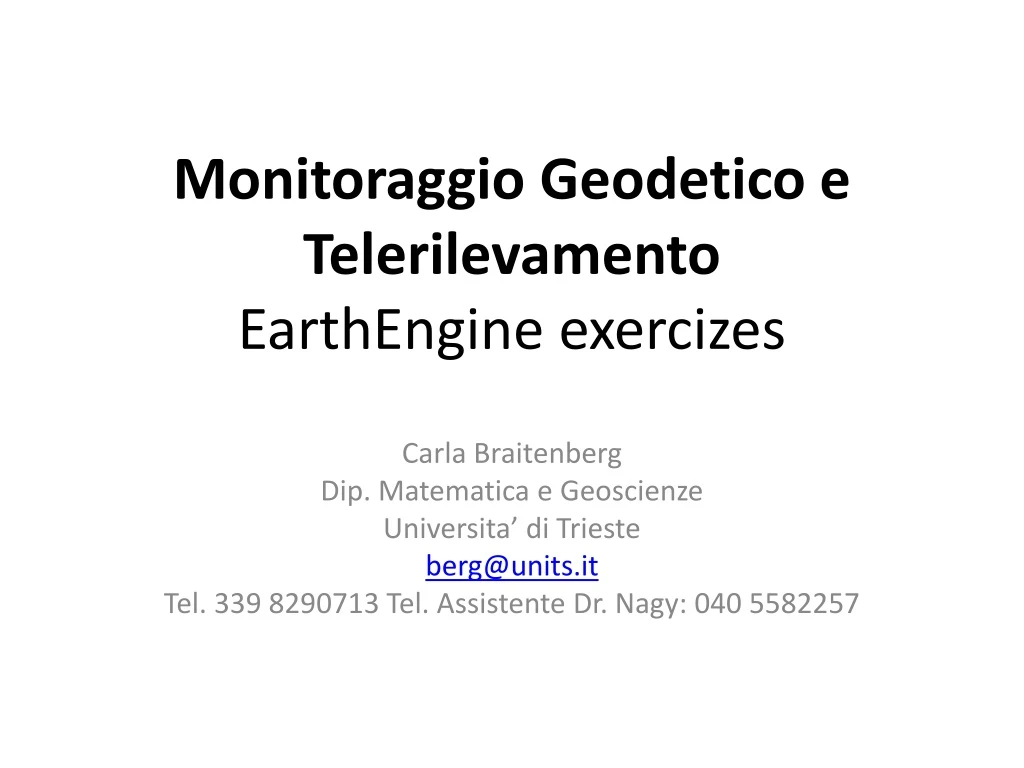 monitoraggio geodetico e telerilevamento earthengine exercizes