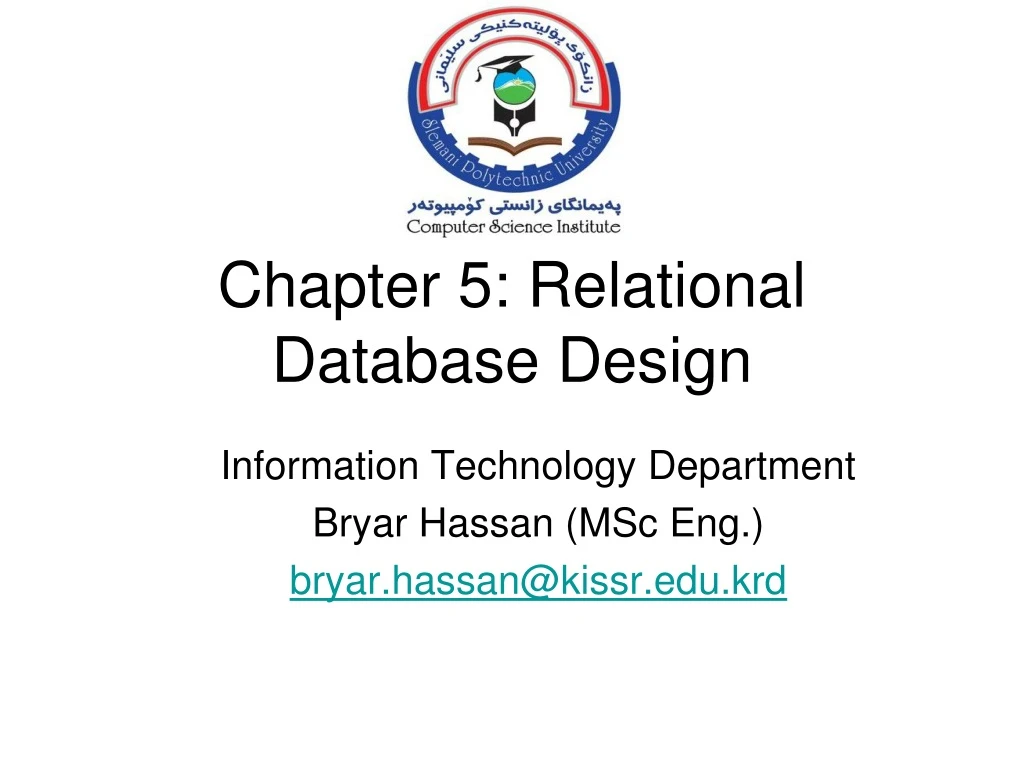 chapter 5 relational database design
