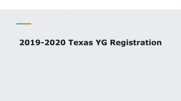 2019-2020 Texas YG Registration
