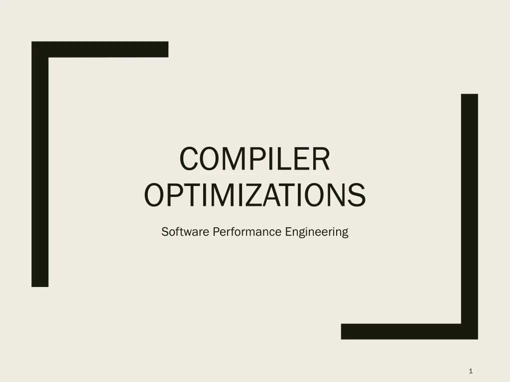 compiler optimizations