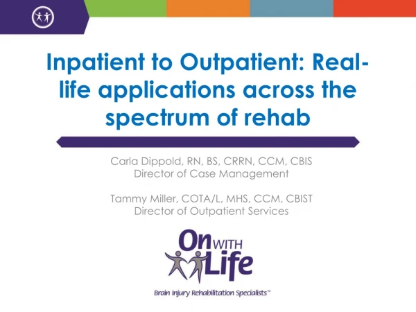 Inpatient to Outpatient: Real-life applications across the spectrum of rehab