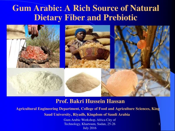 Gum Arabic: A Rich Source of Natural Dietary Fiber and Prebiotic