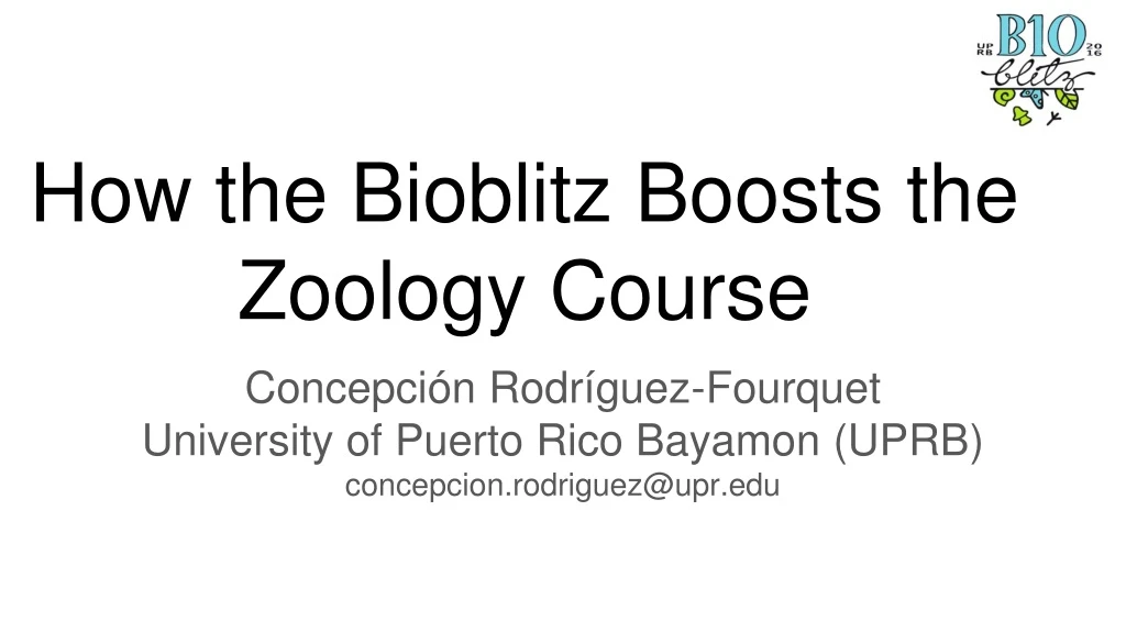 how the bioblitz boosts the zoology course