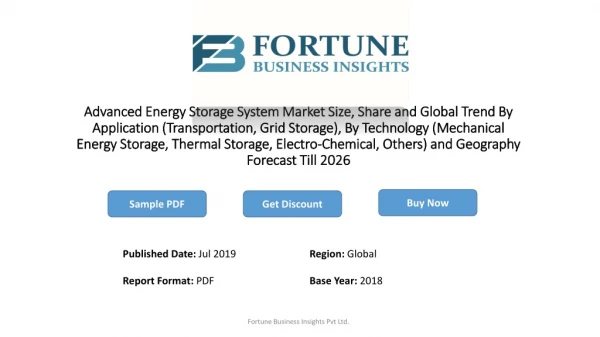 Advanced Energy Storage Industry: 2019 Market Research With Size, Growth, Manufacturers, Segments and 2026 Forecasts