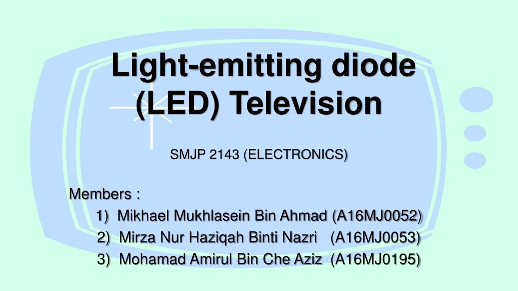 light emitting diode led television smjp 2143 electronics