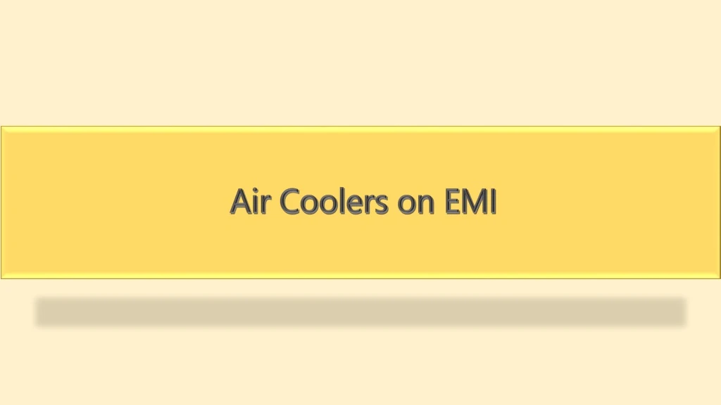 air coolers on emi