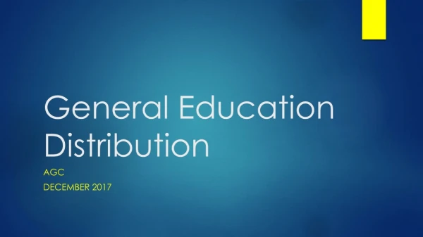 General Education Distribution