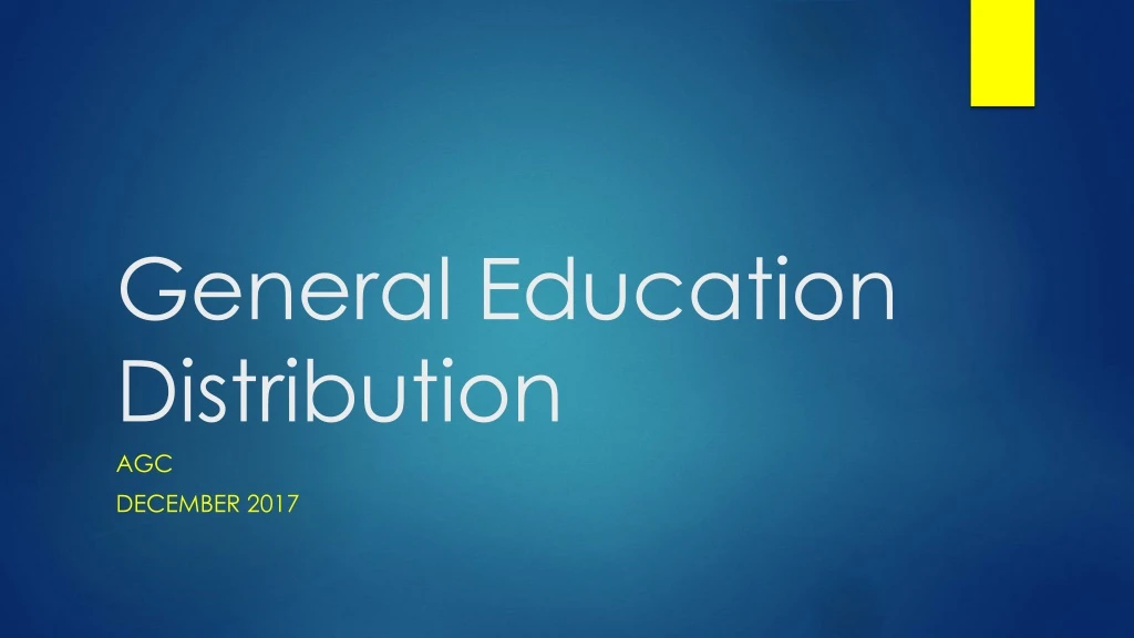 general education distribution