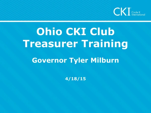 Ohio CKI Club Treasurer Training