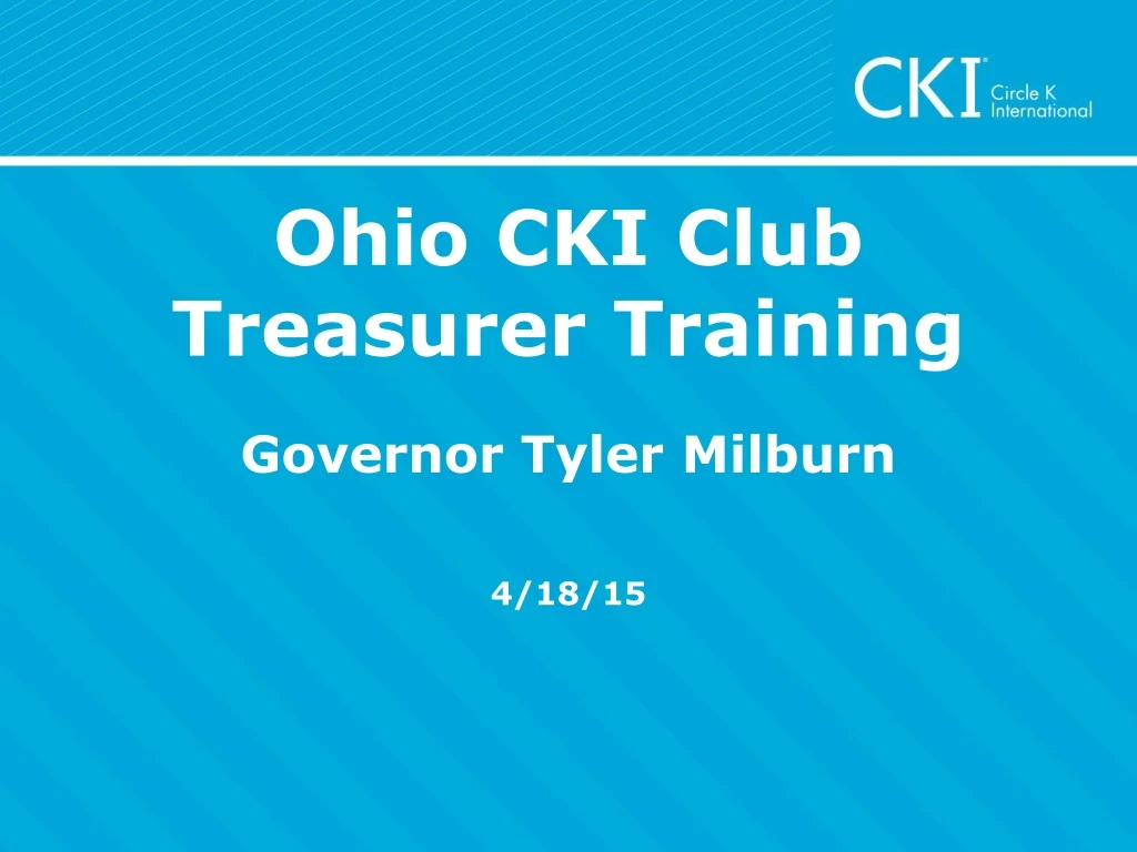 ohio cki club treasurer training