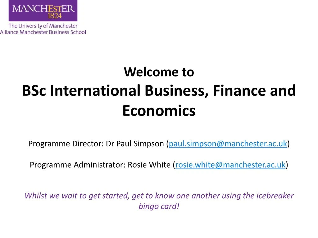 welcome to bsc international business finance