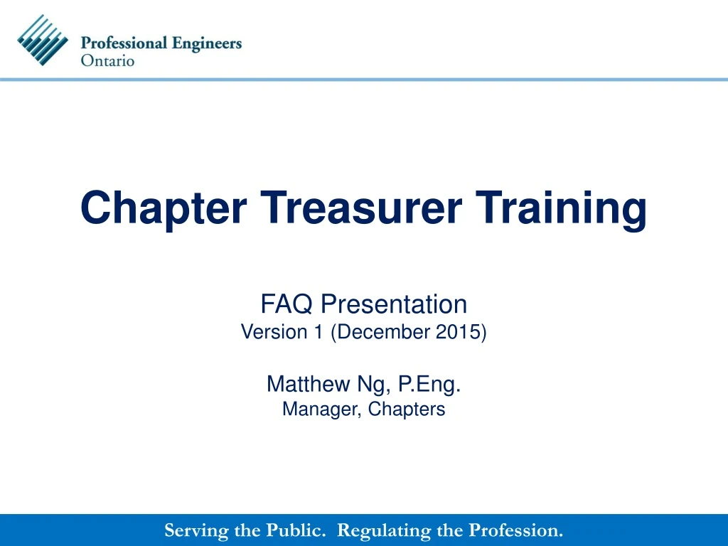 chapter treasurer training