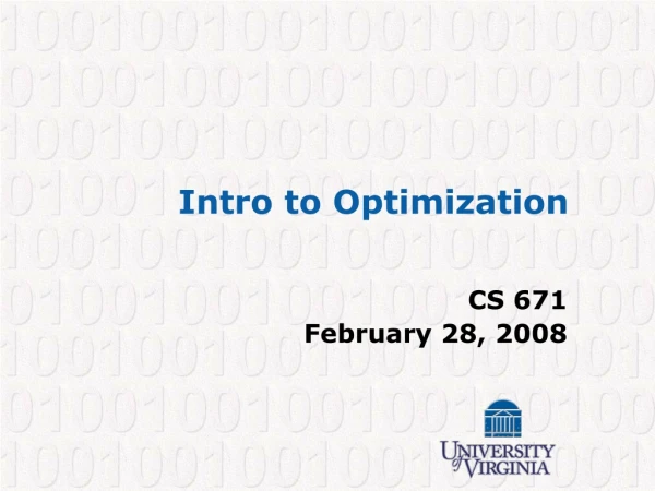 Intro to Optimization