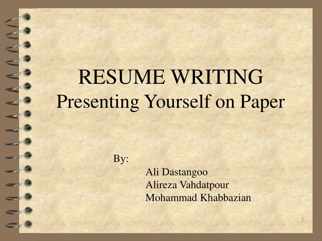 resume writing presenting yourself on paper