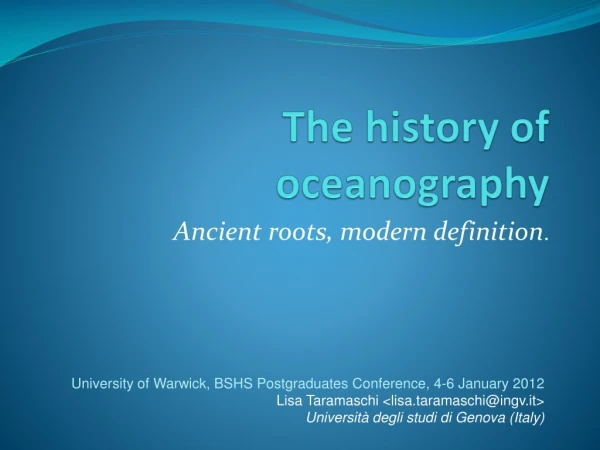 The history of oceanography