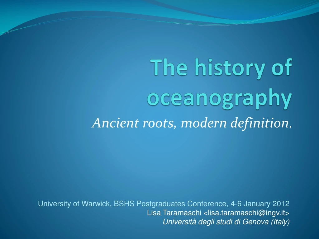 the history of oceanography