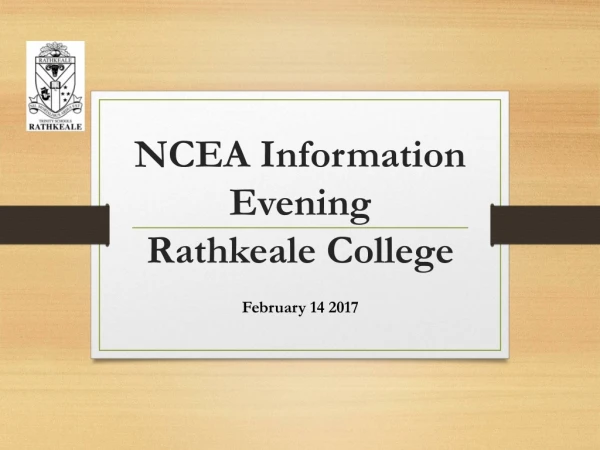NCEA Information Evening Rathkeale College