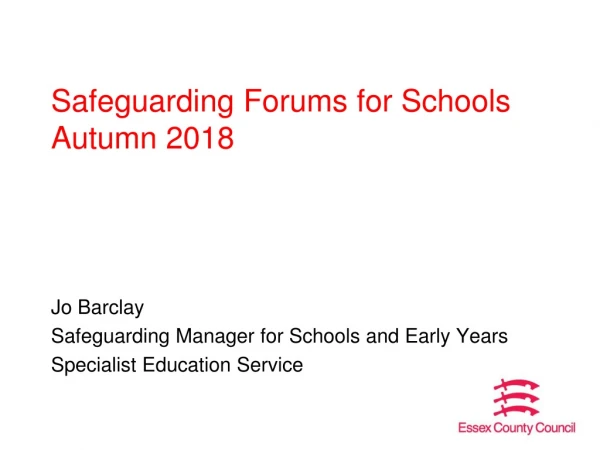 Safeguarding Forums for Schools Autumn 2018