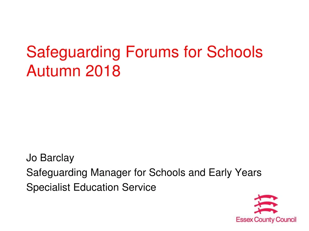 safeguarding forums for schools autumn 2018